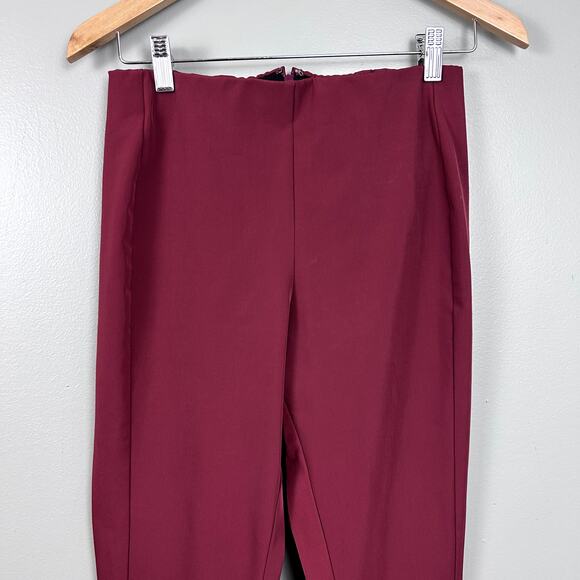 Theory Navalane Becker Stretch Twill Back Zip Skinny Leg Ankle Pant Red size 6 - Picture 3 of 10